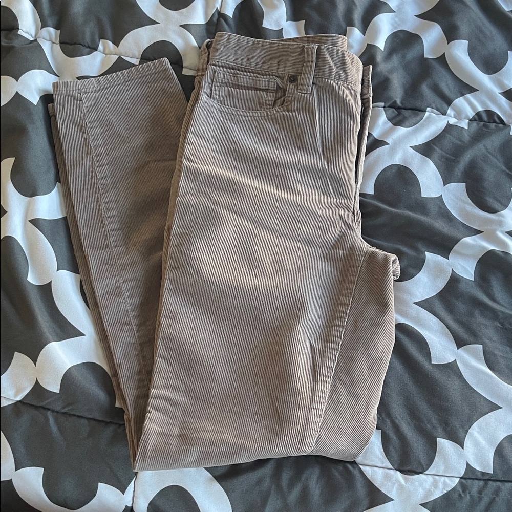 Vintage J. Crew Stretch Corduroy Trousers in Taupe